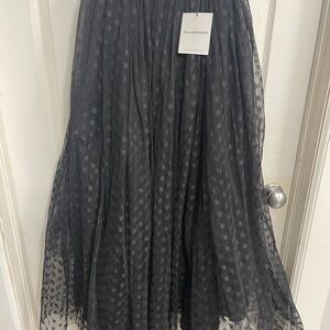 Glamorous Black Maxi Pleated A-Line Skirt